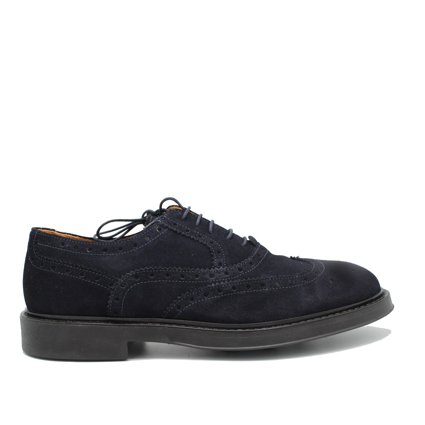 FULL BROGUE 080 NAVY SUEDE - Saxone of Scotland