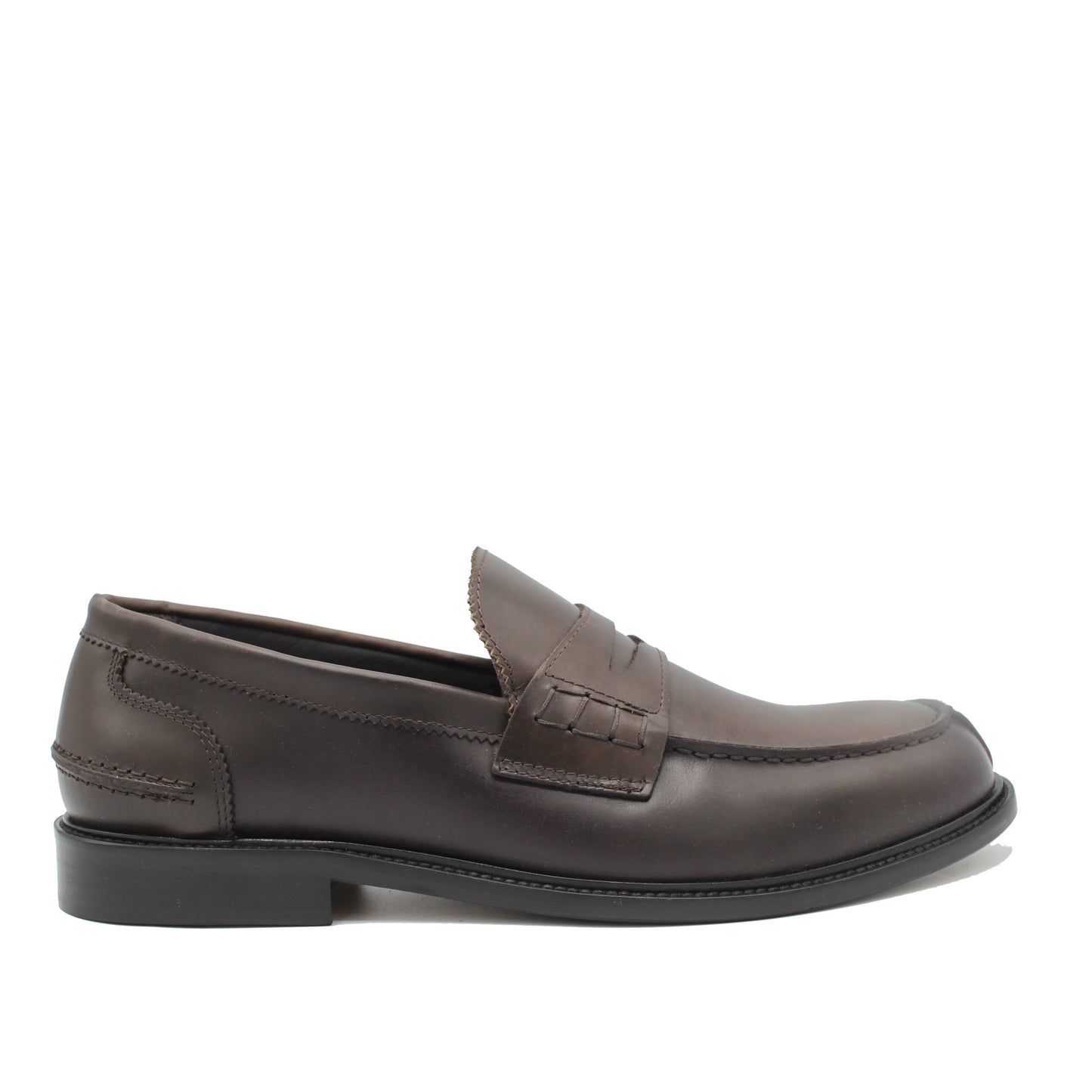 1405 LOAFER DARK BROWN LEATHER - Saxone of Scotland