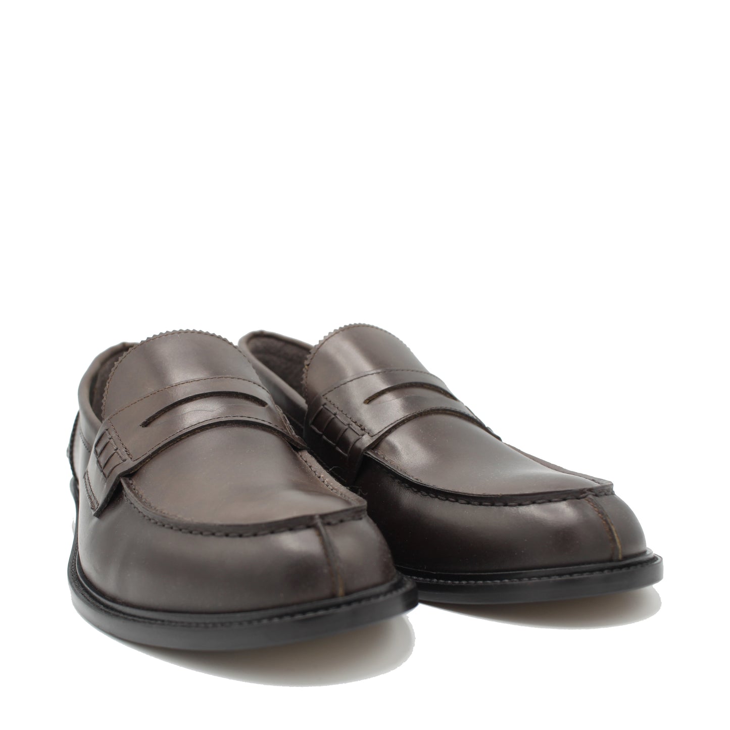 1405 LOAFER DARK BROWN LEATHER - Saxone of Scotland