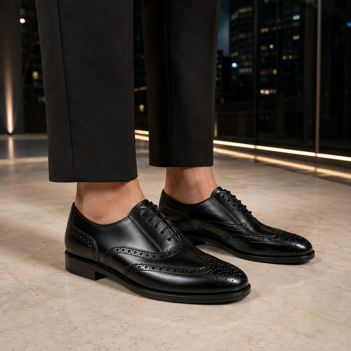 Oxford Full Brogue da donna – Pelle lucida