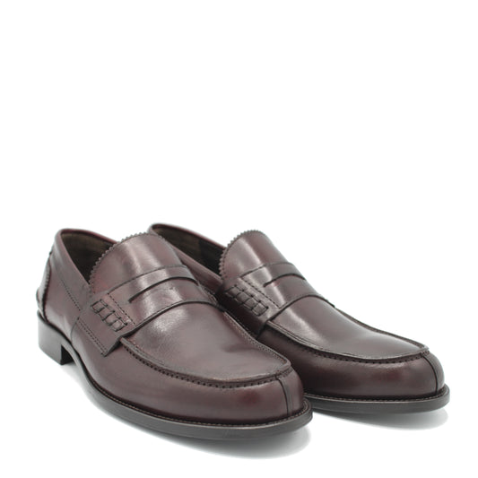 SUNDAY LOAFER BURGUNDY LEATHER - Saxone of Scotland
