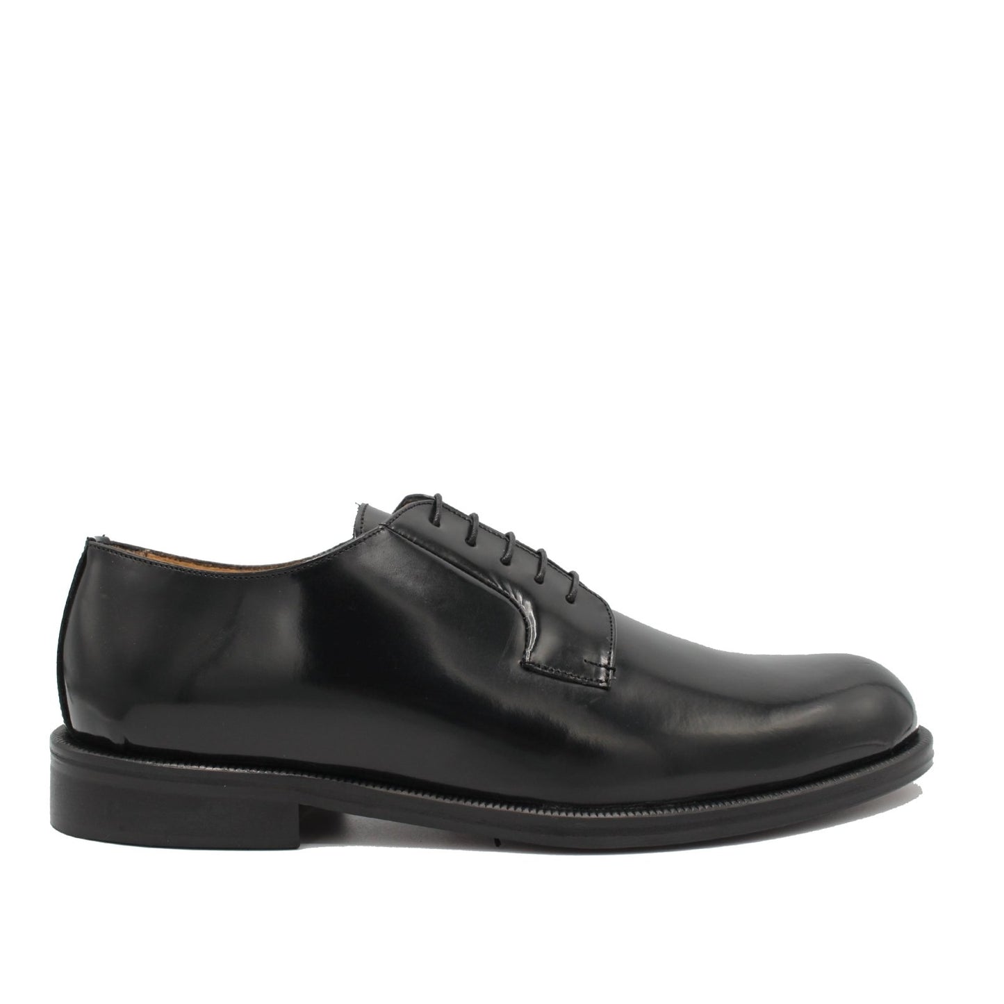DERBY LACED 044 BLACK POLISHED - Saxone of Scotland