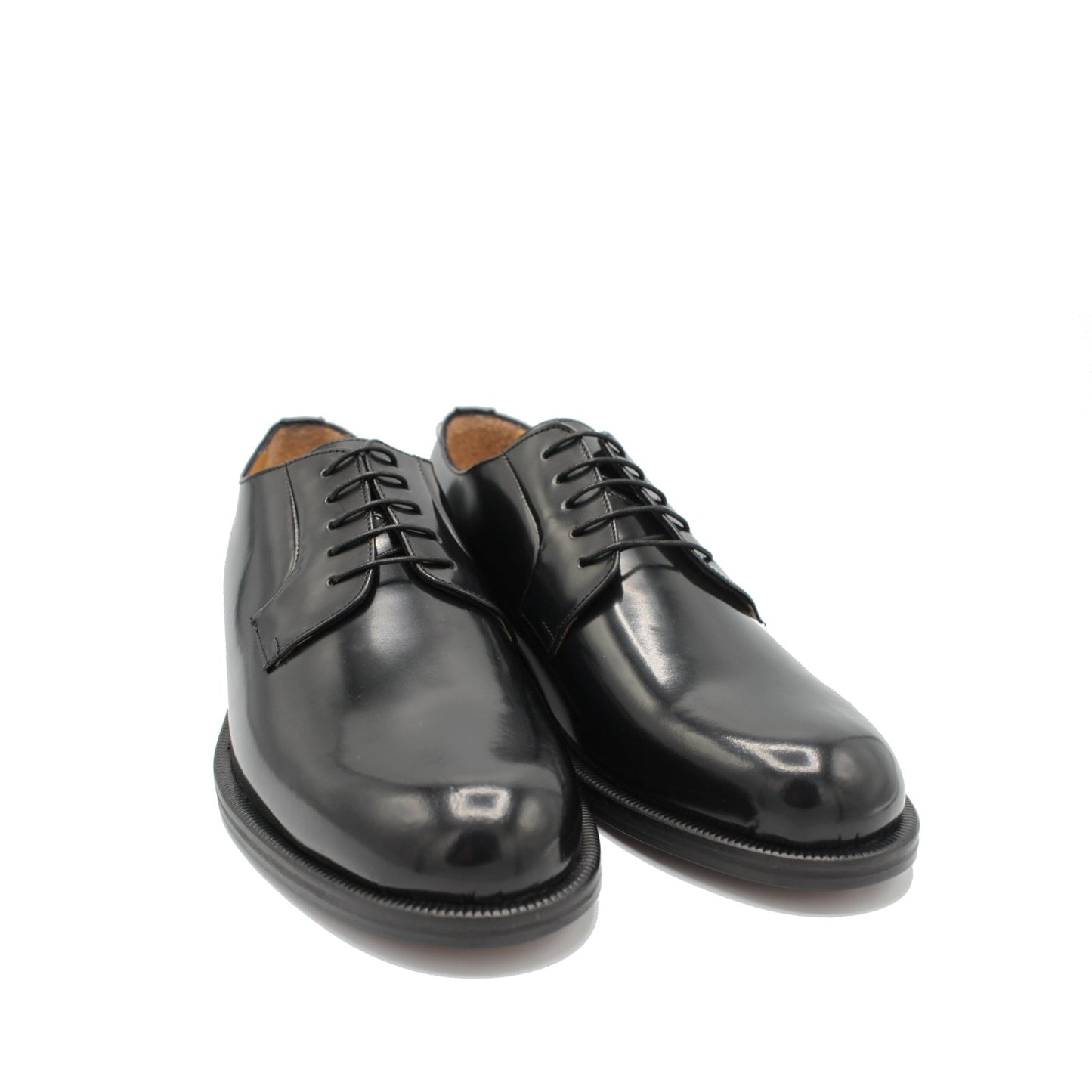 DERBY LACED 044 BLACK POLISHED - Saxone of Scotland