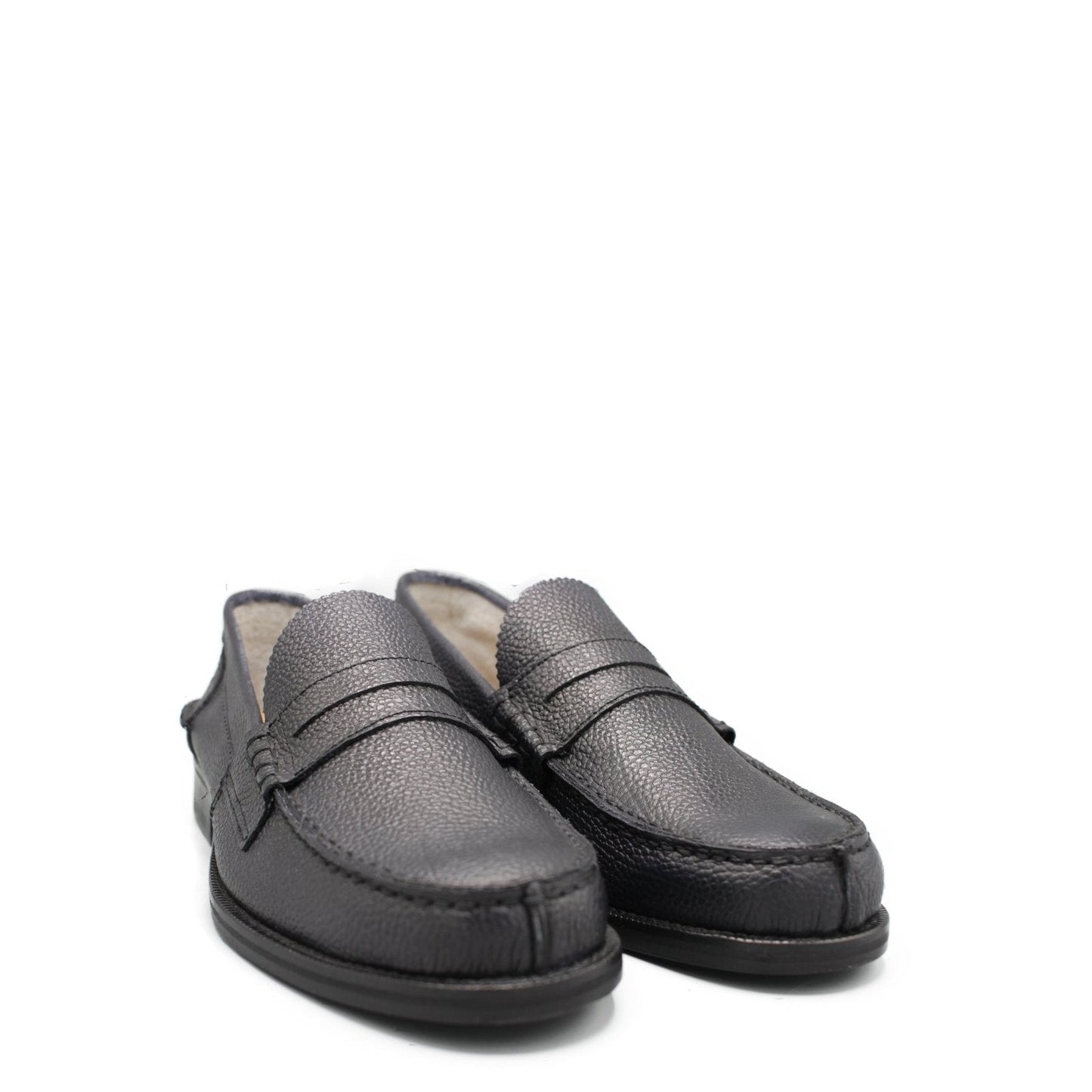 PENNY LOAFER BLACK GRAIN - Saxone of Scotland
