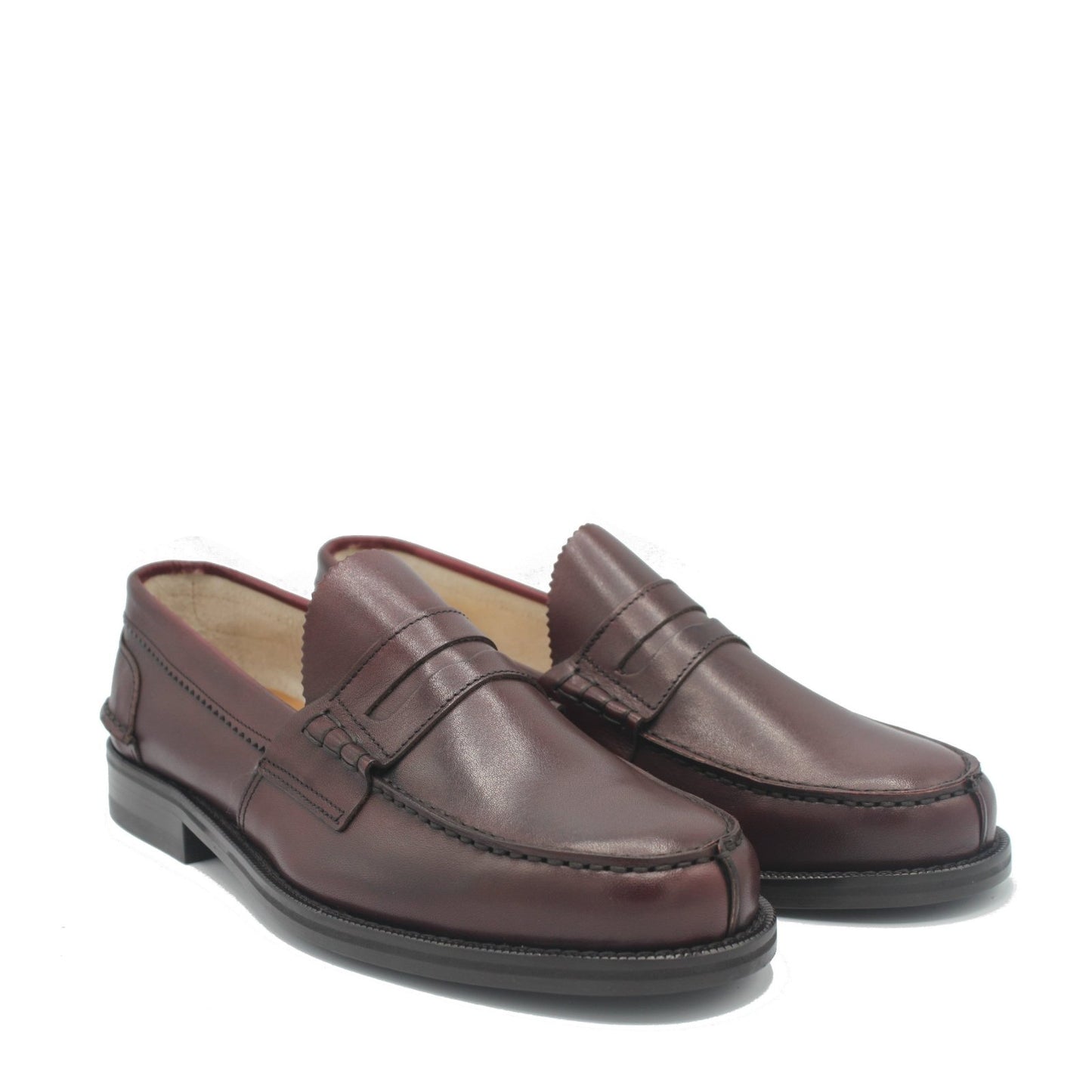 PENNY LOAFER BURGUNDY LEATHER - Saxone of Scotland