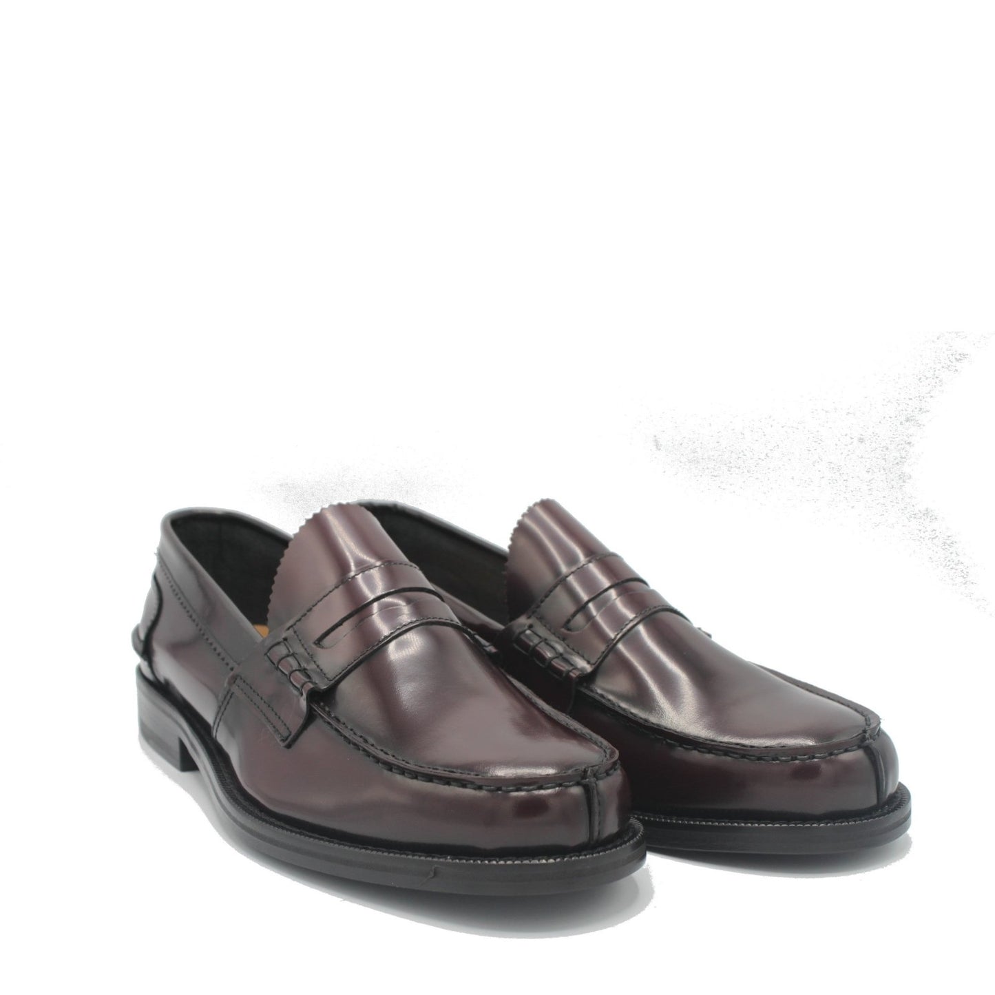 PENNY LOAFER BURGUNDY POLISHED - Saxone of Scotland