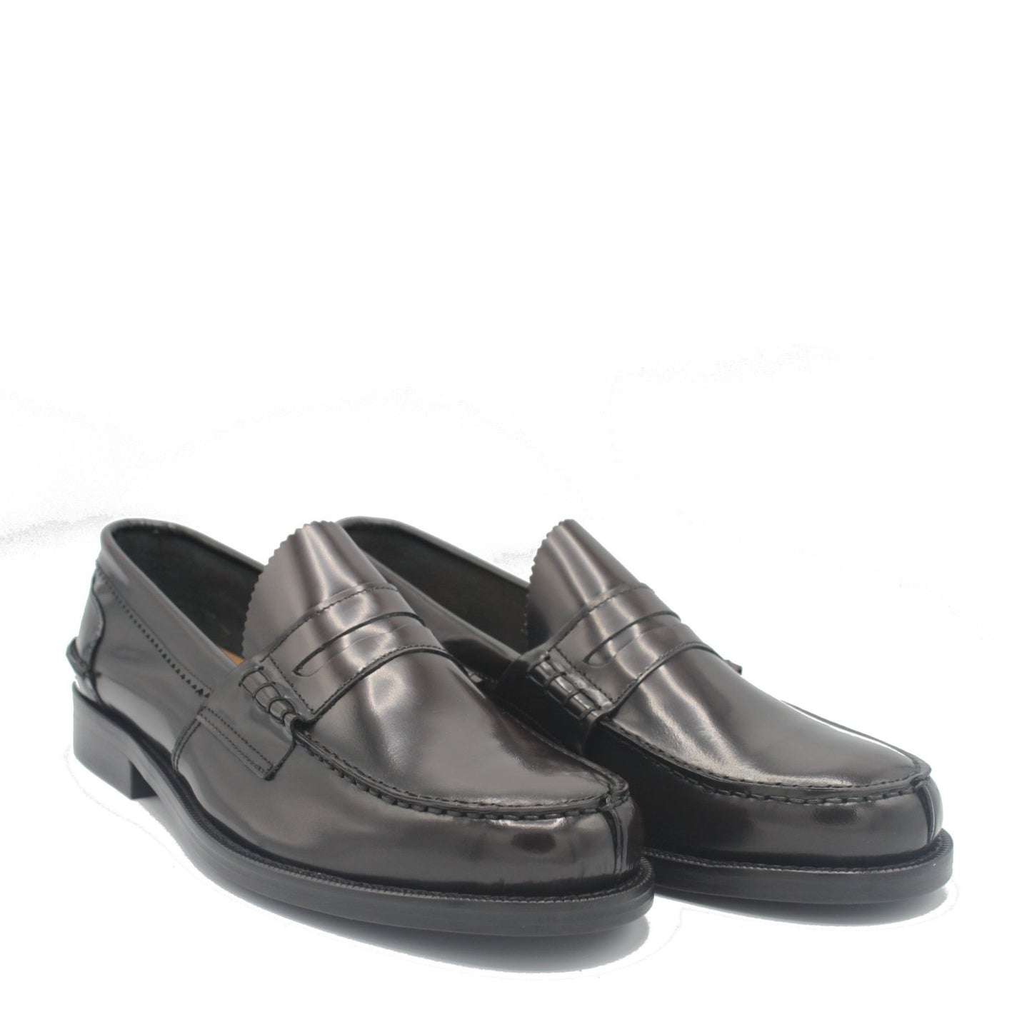 PENNY LOAFER DARK BROWN POLISHED - Saxone of Scotland