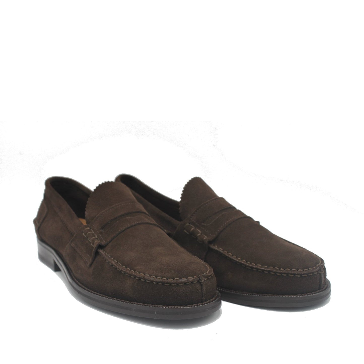 PENNY LOAFER DARK BROWN SUEDE - Saxone of Scotland