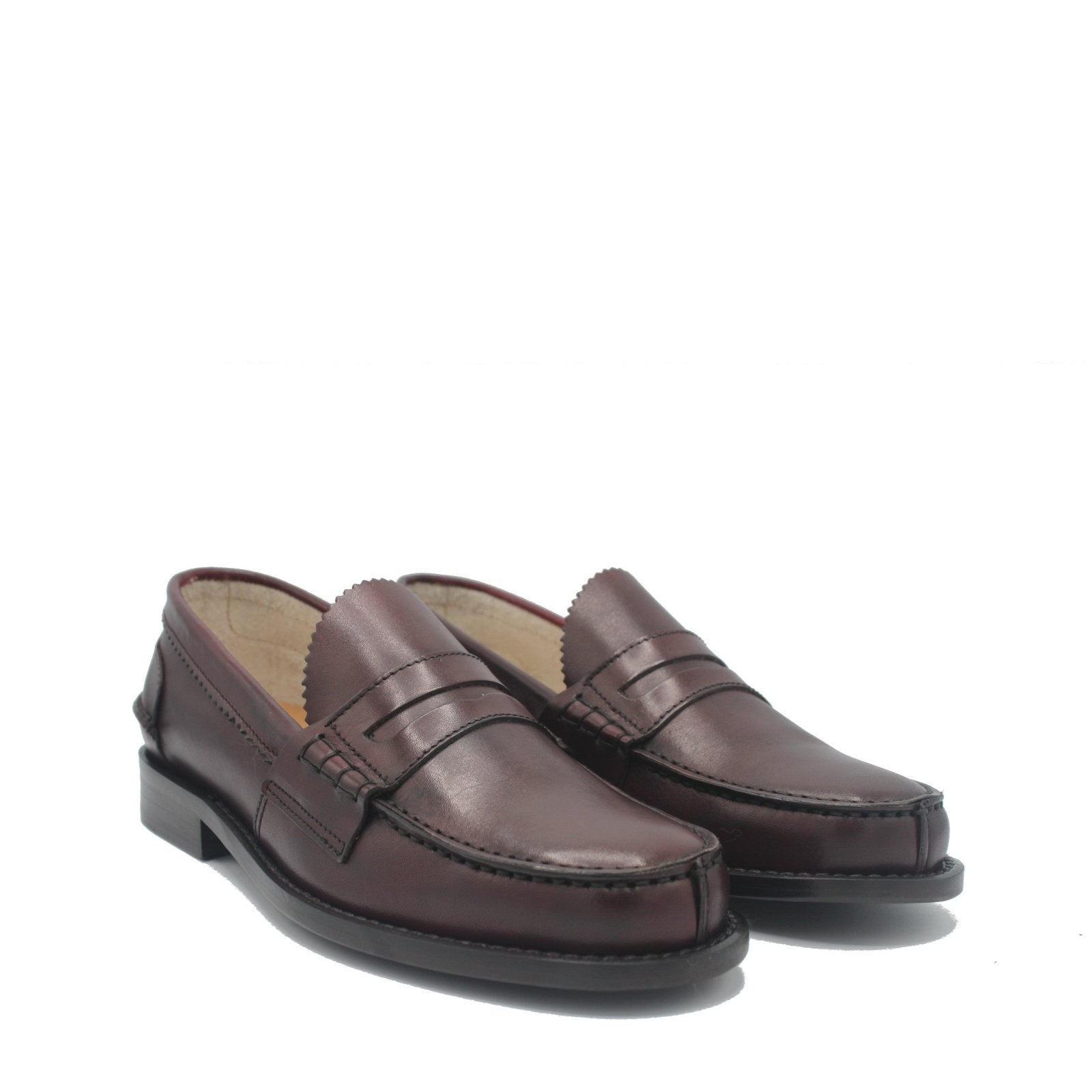 WOMAN PENNY LOAFER BURGUNDY LEATHER - Saxone of Scotland