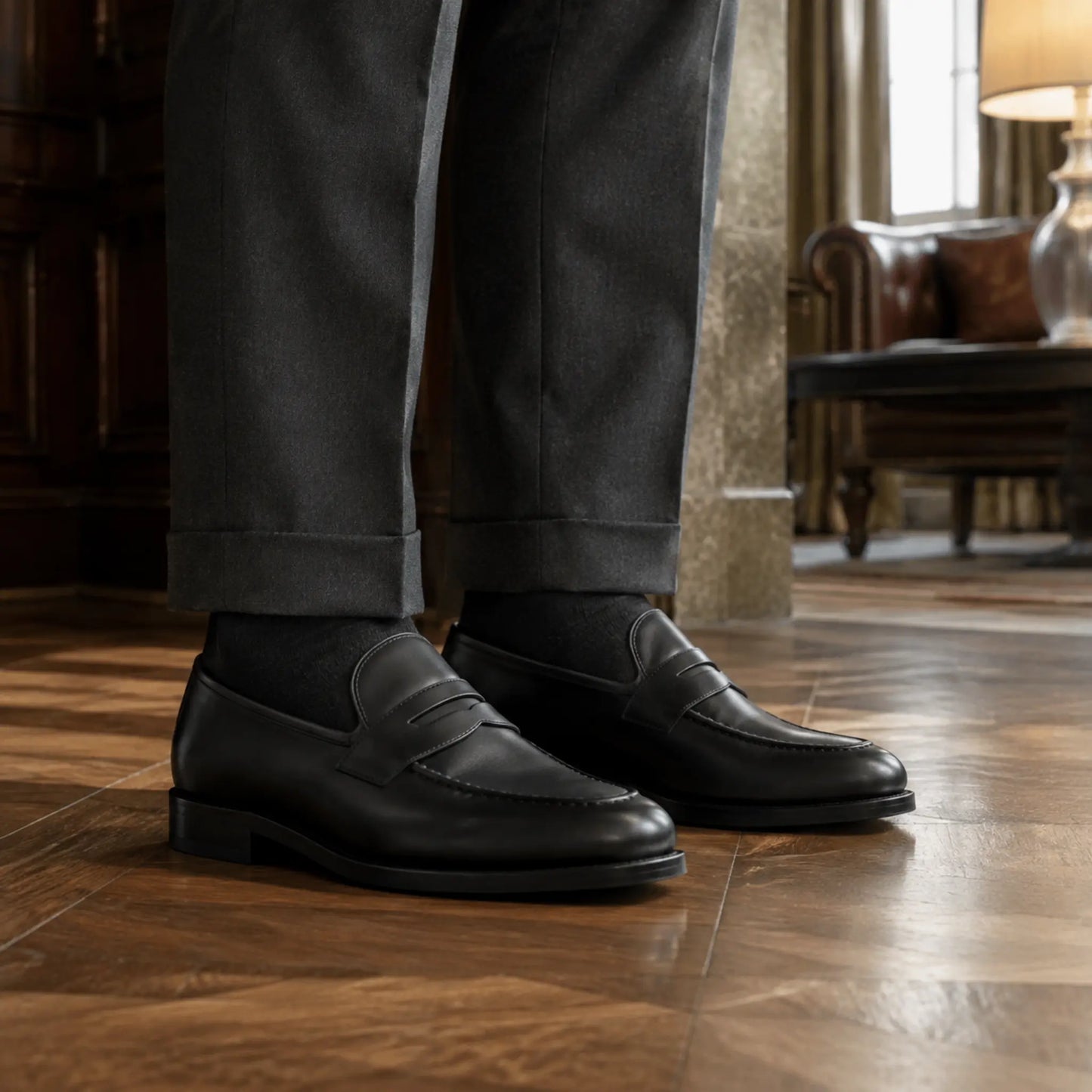 Lewis Penny Loafer – Box Calf Leather