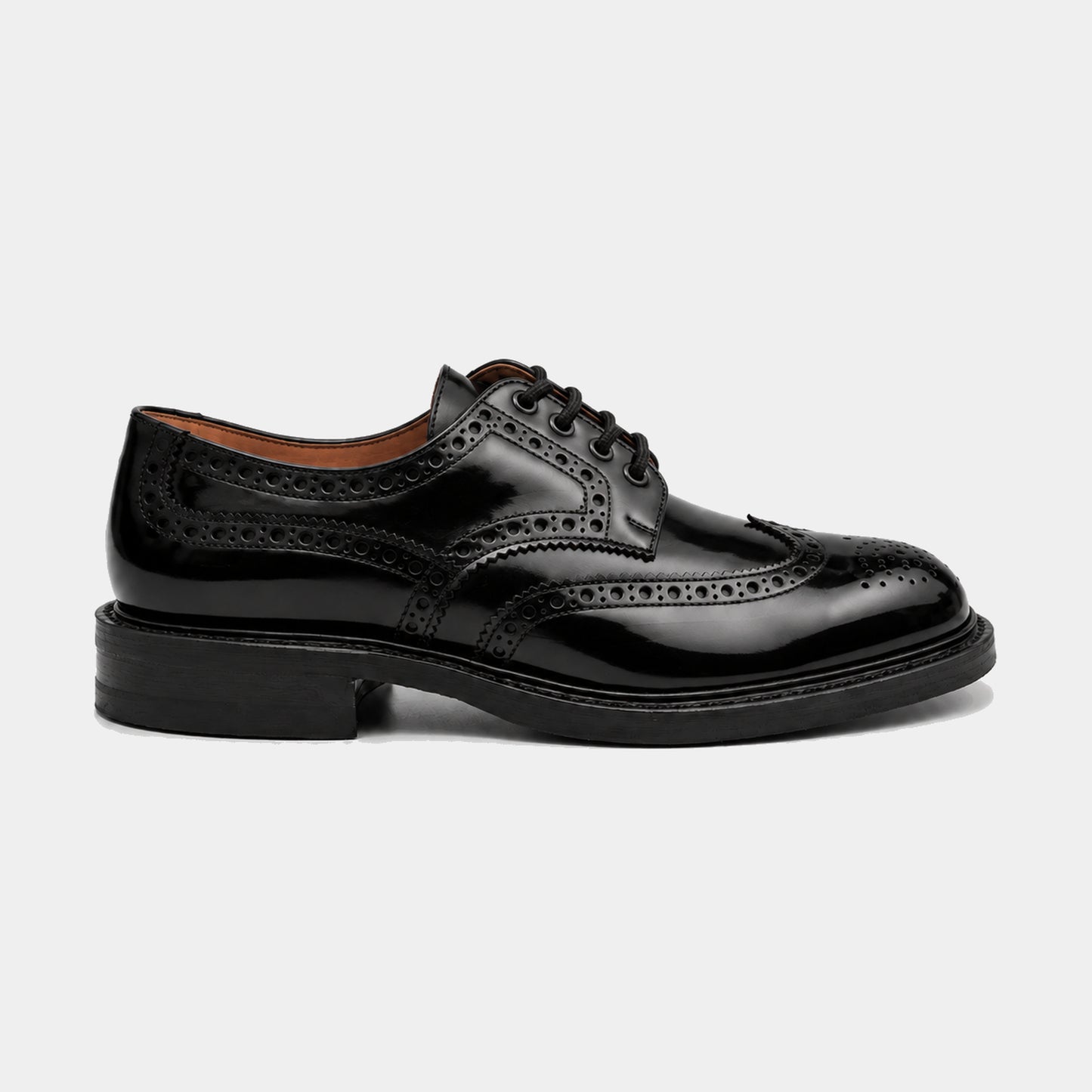 Derby Full Brogue – Polished Leather – side view