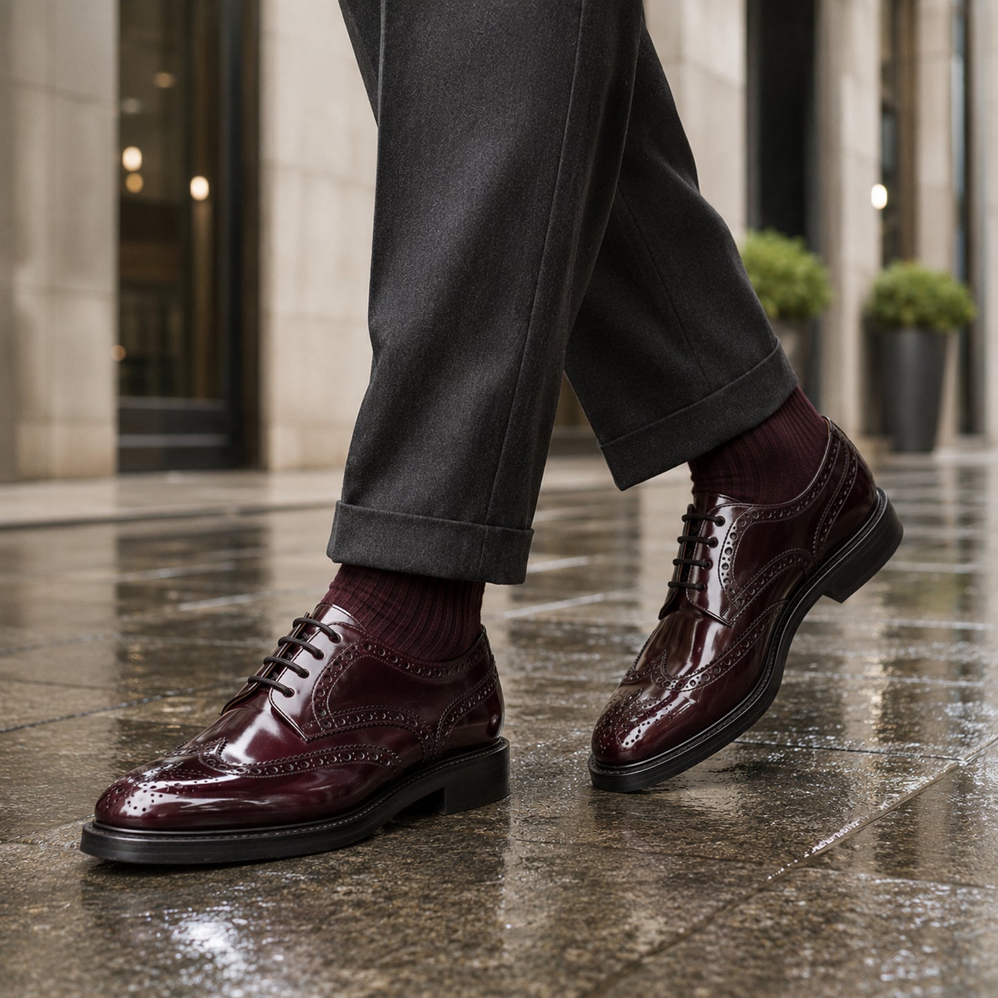 Derby Full Brogue – Polished Leather