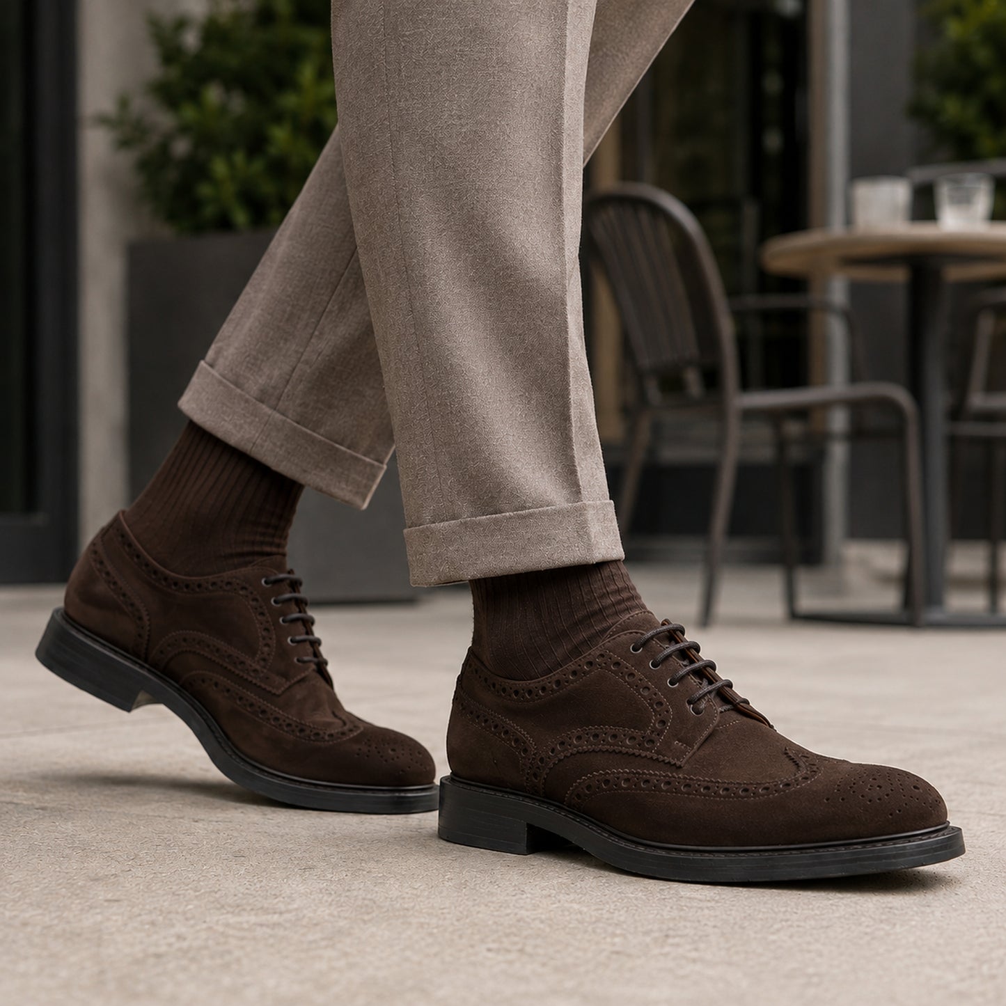 DERBY FULL BROGUE SUEDE GOODYEAR
