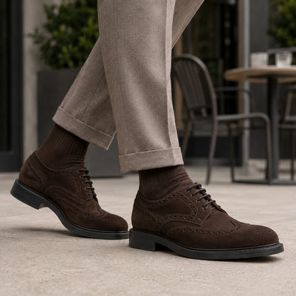 DERBY FULL BROGUE SUEDE GOODYEAR