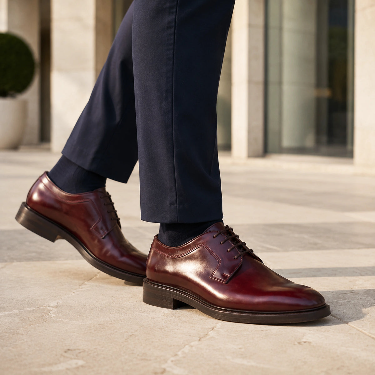 Plain-Toe Derby – Polished Leather
