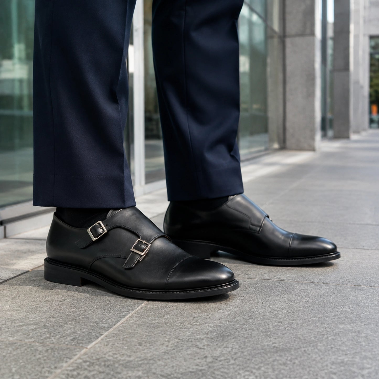 DOUBLE MONK STRAP BOX CALF GOODYEAR