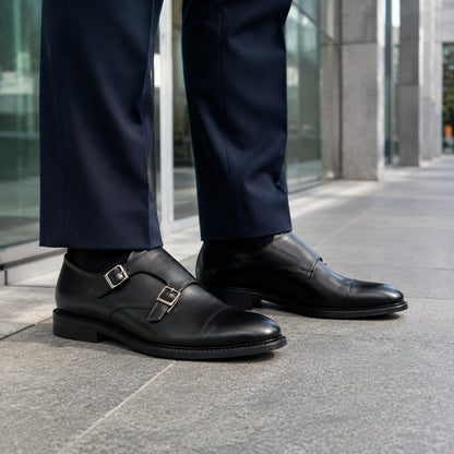 DOUBLE MONK STRAP BOX CALF GOODYEAR