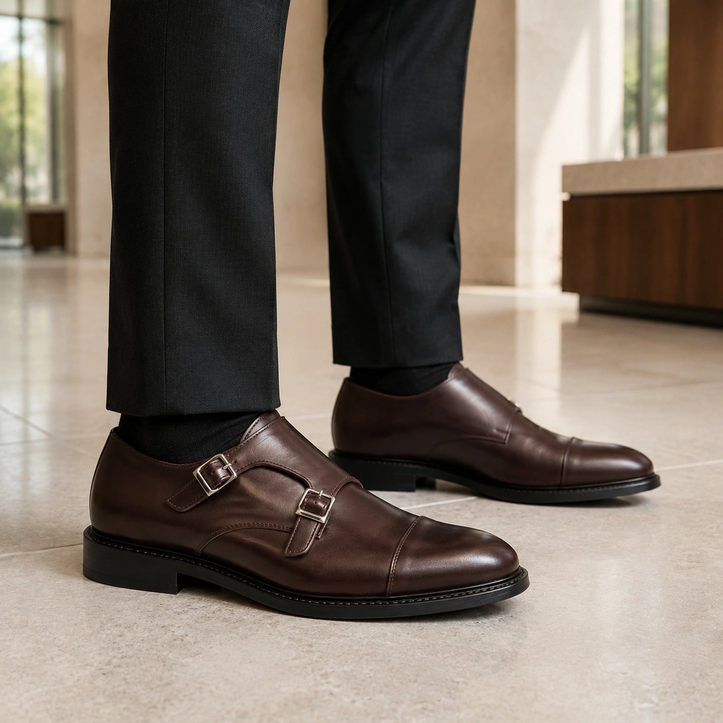 DOUBLE MONK STRAP BOX CALF GOODYEAR
