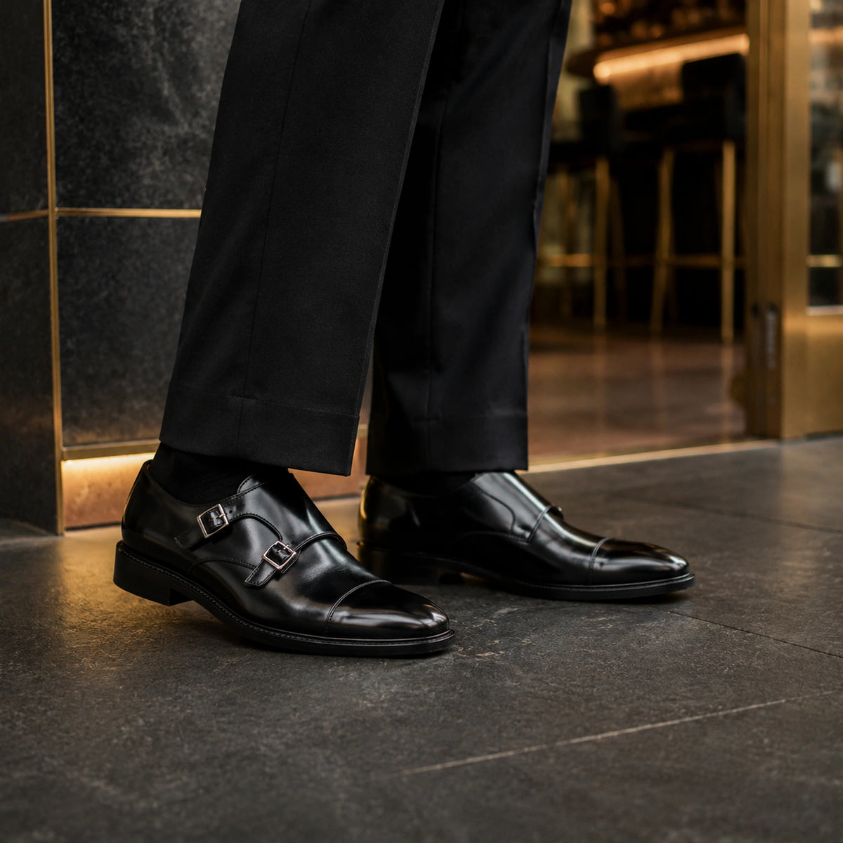 Double Monk Strap – Polished Leather