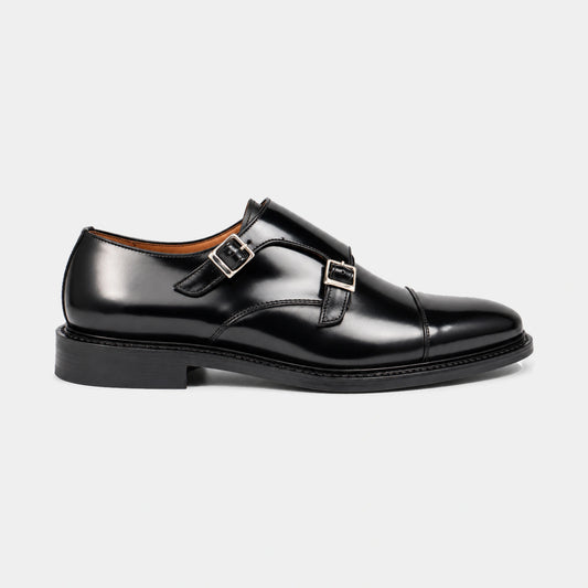 Double Monk Strap – Polished Leather – side view