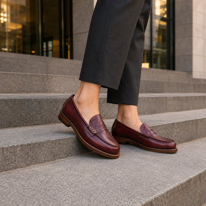 Woman College Loafer – Box Calf Leather