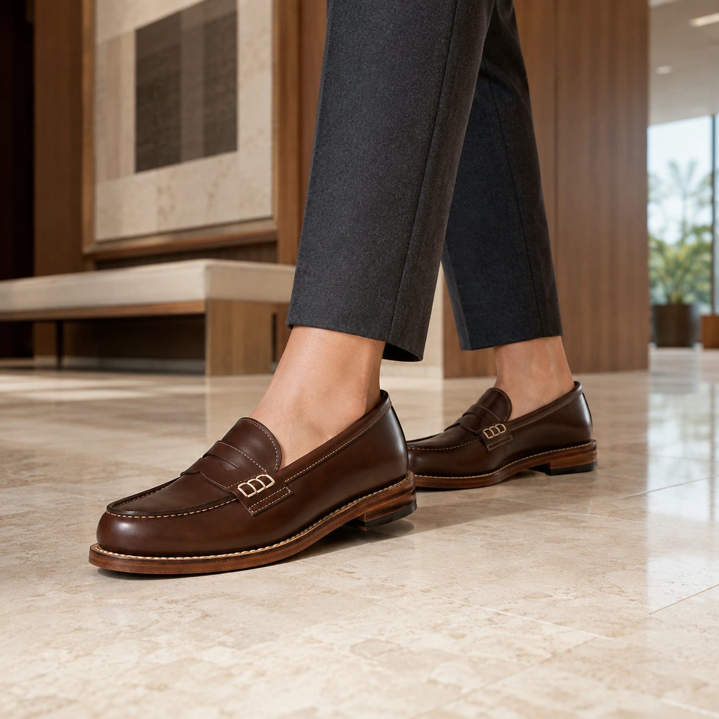 Woman College Loafer – Box Calf Leather