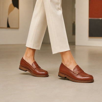 Woman College Loafer – Box Calf Leather