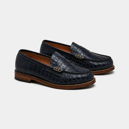 WOMAN COLLEGE LOAFER CROCO PRINT GOODYEAR