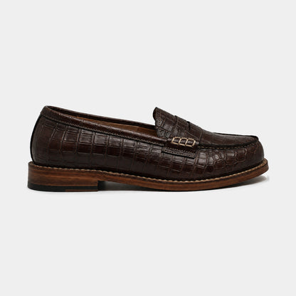 WOMAN COLLEGE LOAFER CROCO PRINT GOODYEAR