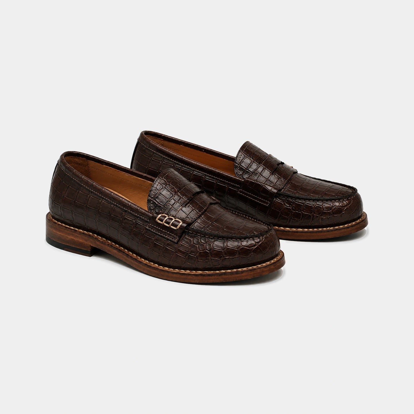 WOMAN COLLEGE LOAFER CROCO PRINT GOODYEAR