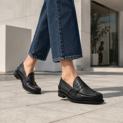 Woman Penny Loafer – Box Calf Leather