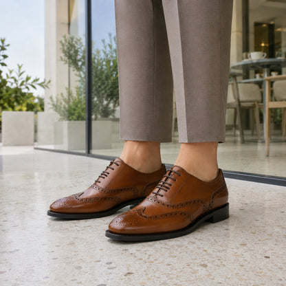 Woman Full Brogue – Box Calf Leather