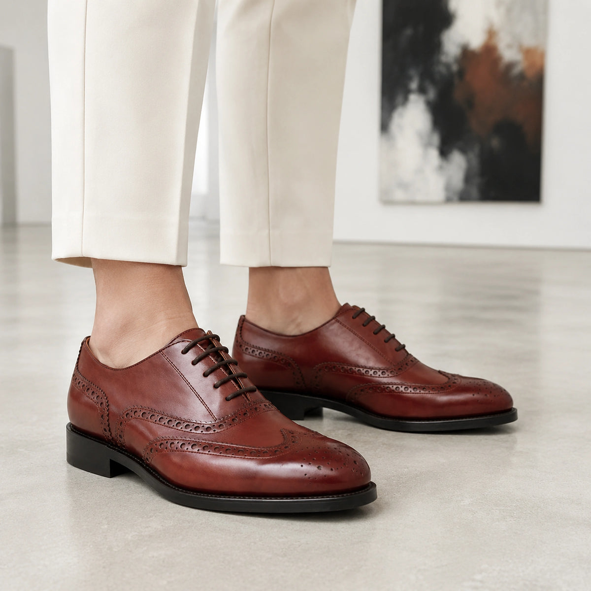 Woman Full Brogue – Box Calf Leather