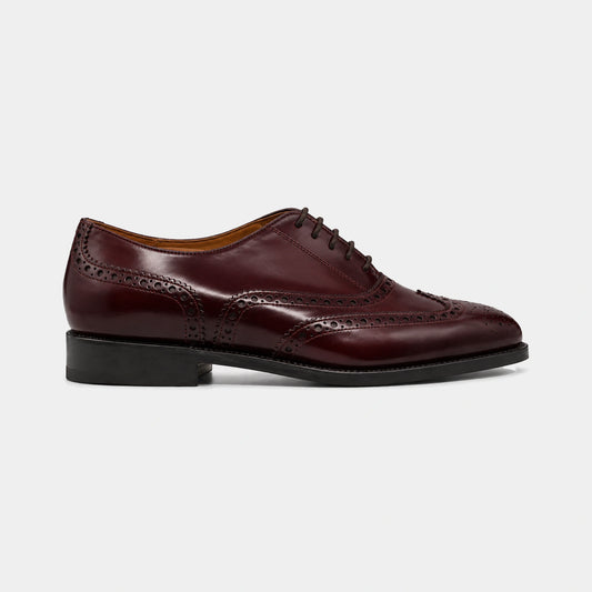 Woman Full Brogue – Polished Leather – side view