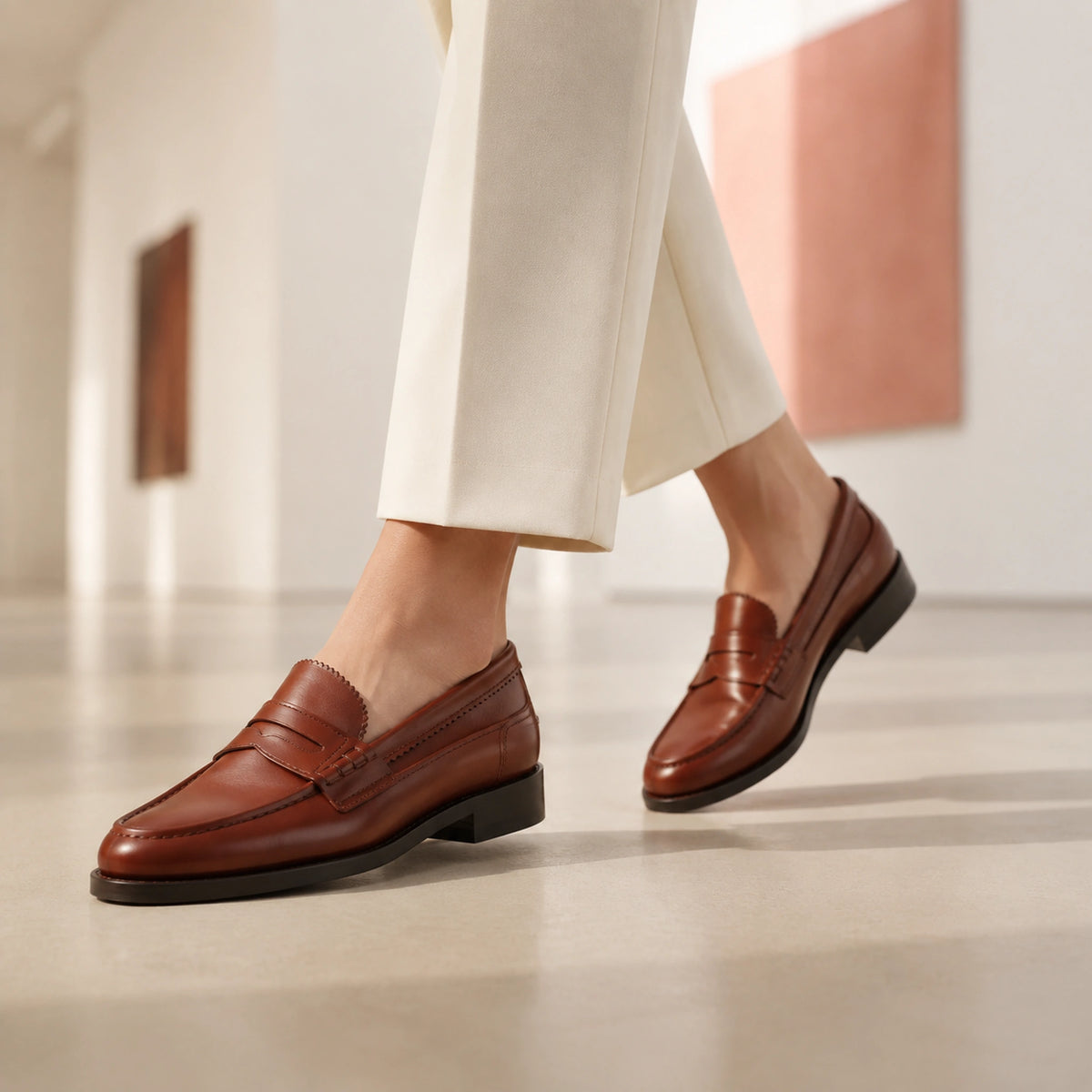 Woman Penny Loafer Goodyear  – Box Calf Leather