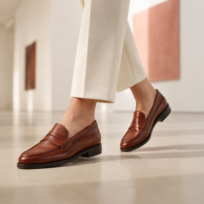 Woman Penny Loafer Goodyear  – Box Calf Leather