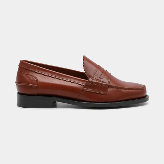 Woman Penny Loafer Goodyear – Box Calf Leather – side view