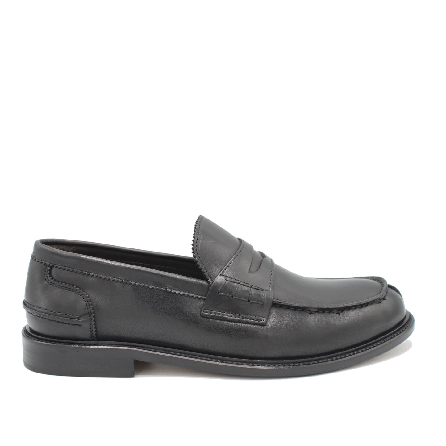 1405 LOAFER BLACK LEATHER - Saxone of Scotland