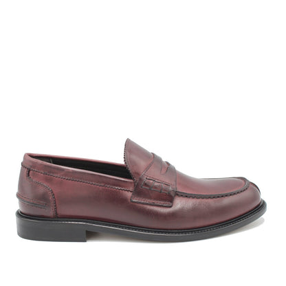 1405 LOAFER BURGUNDY LEATHER - Saxone of Scotland