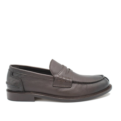 1405 LOAFER DARK BROWN GRAIN - Saxone of Scotland