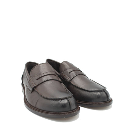 1405 LOAFER DARK BROWN GRAIN - Saxone of Scotland