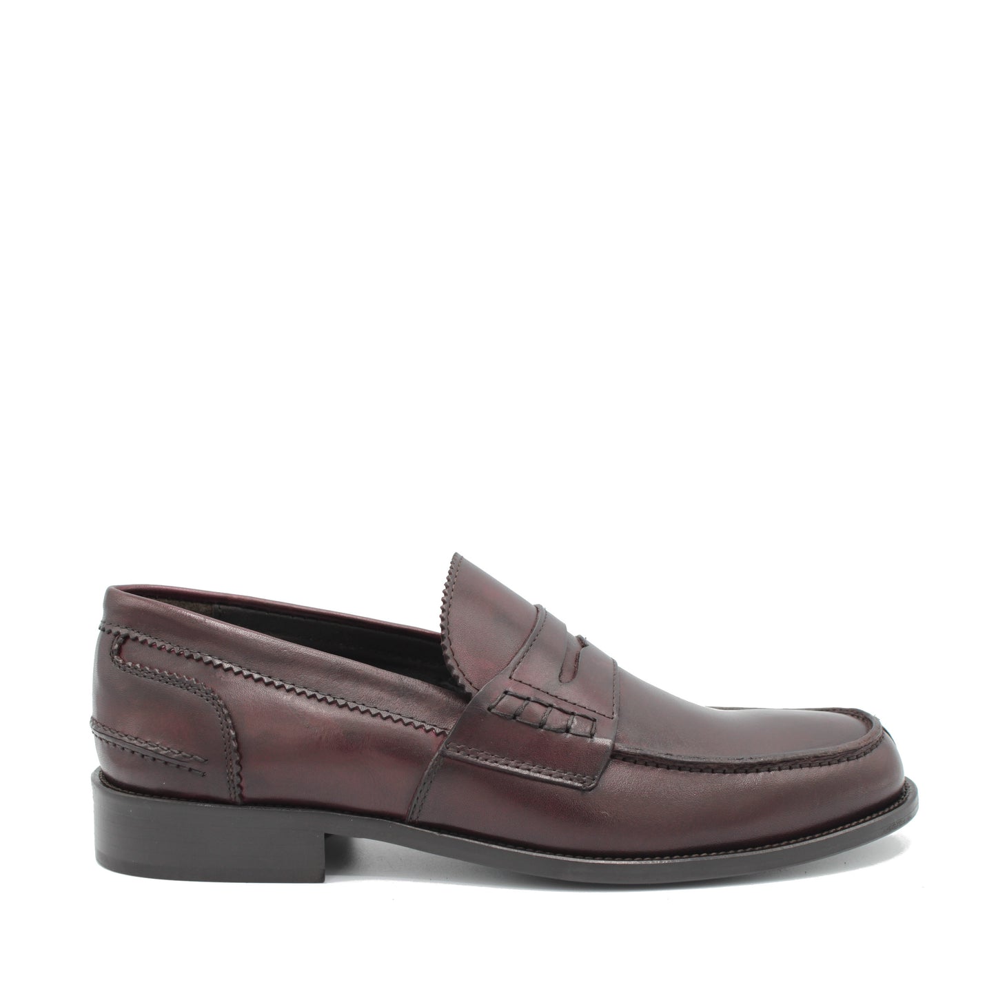 SUNDAY LOAFER BURGUNDY LEATHER - Saxone of Scotland