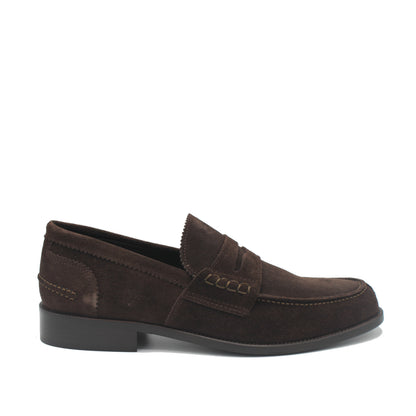SUNDAY LOAFER DARK BROWN SUEDE - Saxone of Scotland