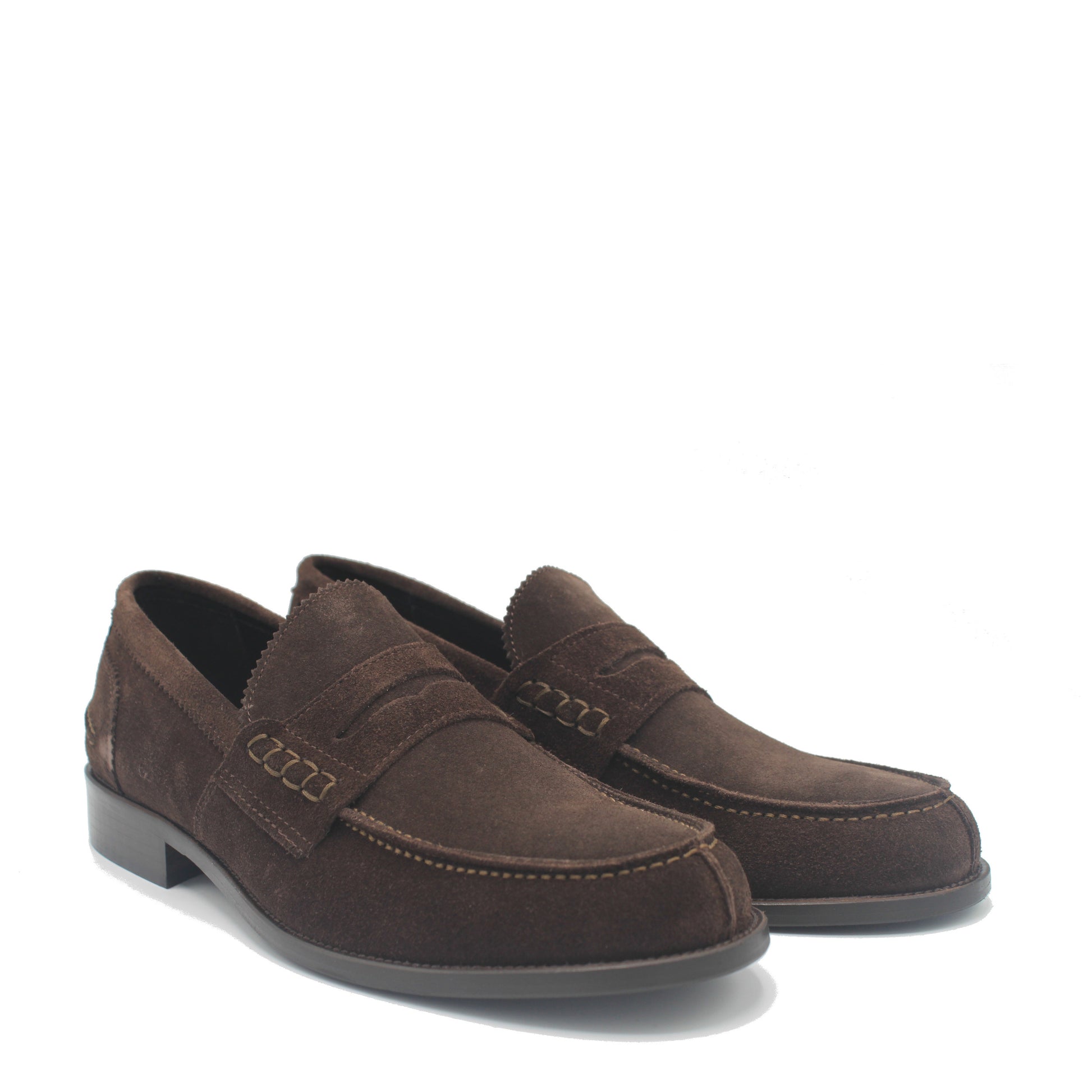 SUNDAY LOAFER DARK BROWN SUEDE - Saxone of Scotland