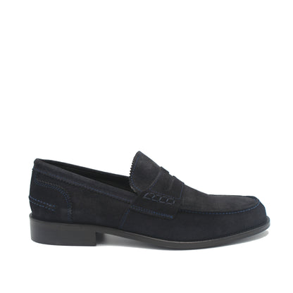 SUNDAY LOAFER NAVY SUEDE - Saxone of Scotland