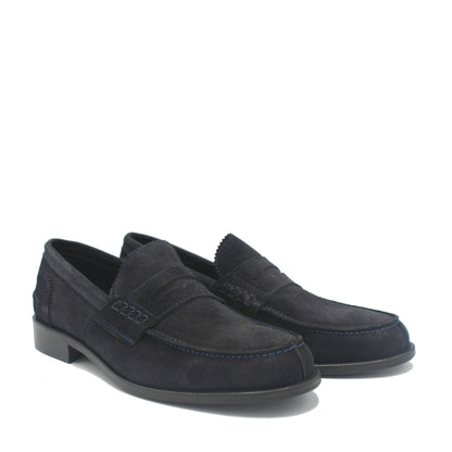 SUNDAY LOAFER NAVY SUEDE - Saxone of Scotland