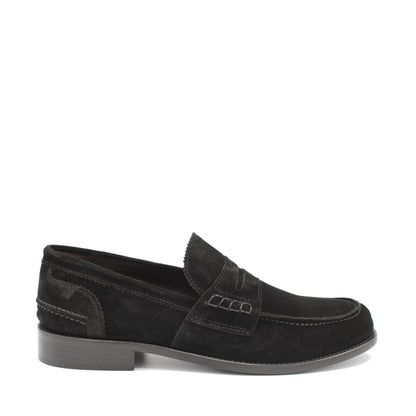 SUNDAY LOAFER BLACK SUEDE - Saxone of Scotland