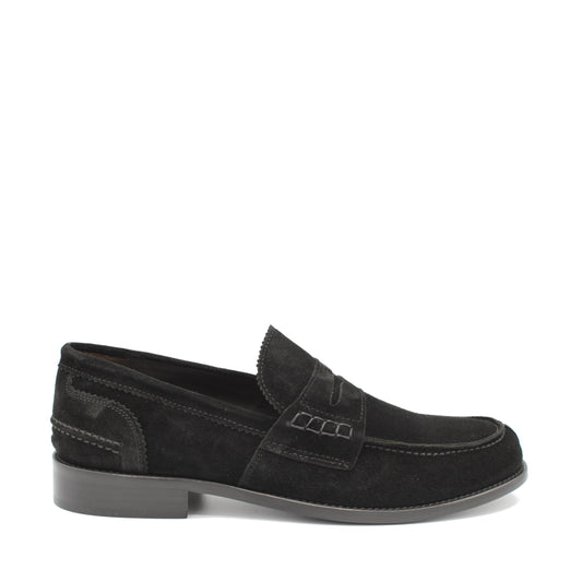 SUNDAY LOAFER BLACK SUEDE - Saxone of Scotland