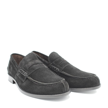 SUNDAY LOAFER BLACK SUEDE - Saxone of Scotland