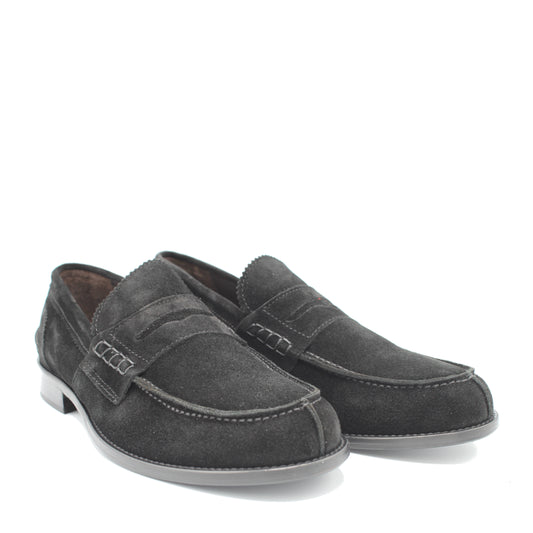SUNDAY LOAFER BLACK SUEDE - Saxone of Scotland